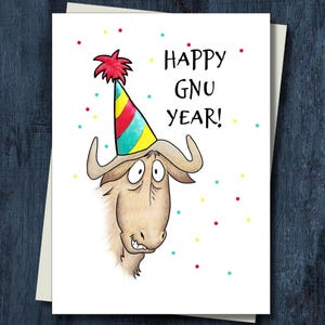 Funny New Years Card - Happy Gnu Year!