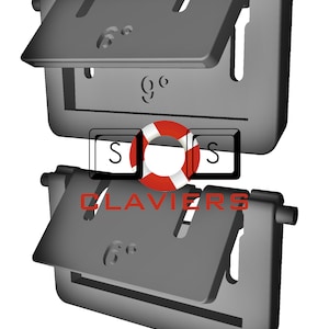 May include: Two black plastic hinges with a 6 degree angle. The hinges are designed to be used for a variety of applications, such as doors, windows, and cabinets.