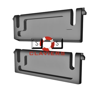 Peut inclure: Deux touches de clavier en plastique noir avec une découpe pour un interrupteur. Les touches sont conçues pour les claviers mécaniques et ont une surface texturée.