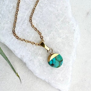 turquoise necklace, gold necklace, minimal necklace, modern necklace, stone necklace, gold chain necklace, geometric necklace, gift for her