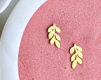 leaf stud earrings, leaf earrings, nature earrings, tree earrings, branch earrings, leaf stud earrings, outdoor earrings, gifts for her