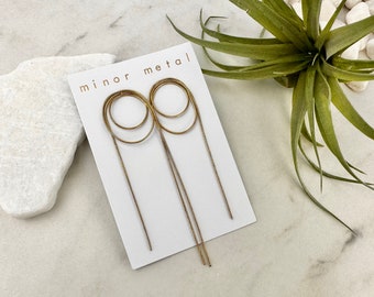 Gold Snake Chain Dangle Earrings: Waterproof Titanium Minimalist Earrings