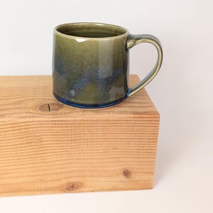 Handmade  wheel thrown Canadian Pottery mug 3 inches tall, holds 10oz volume. Ready to ship.