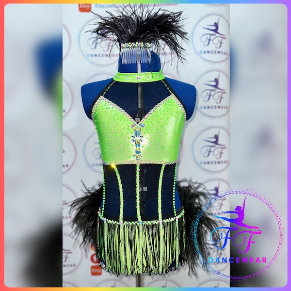 Lime Green Dance Costume Etsy