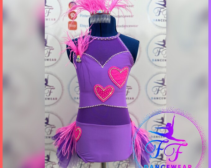 BESPOKE BRAND NEW Violet Purple Stoned Modern / Jazz / Tap Dance