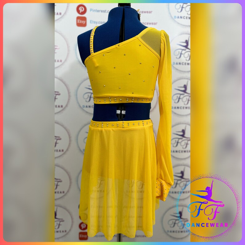 BESPOKE BRAND NEW Sunshine Yellow Stoned Lyrical / Contemporary Dance