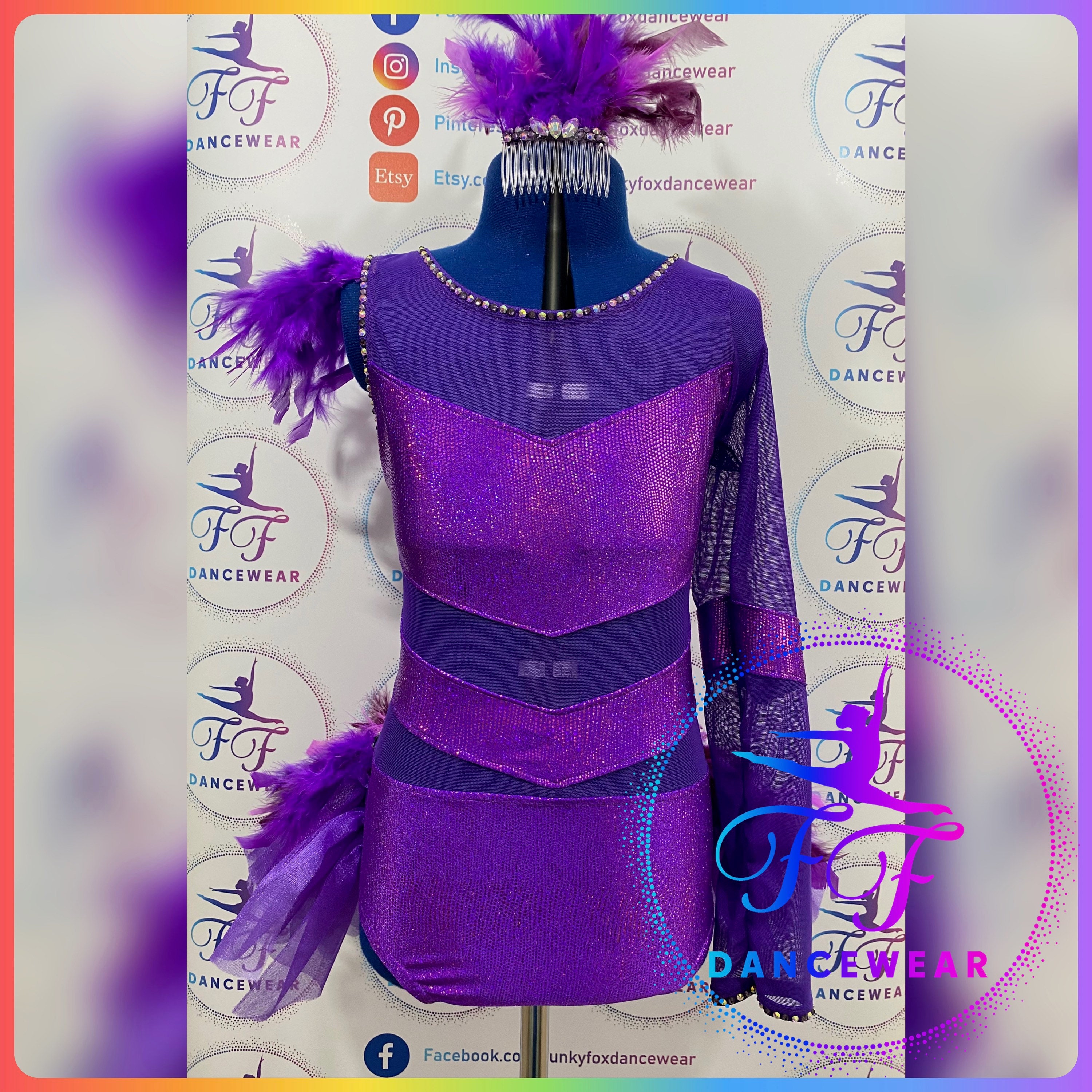 BRAND NEW BESPOKE Purple Crackle Holographic Modern / Tap / Jazz Dance