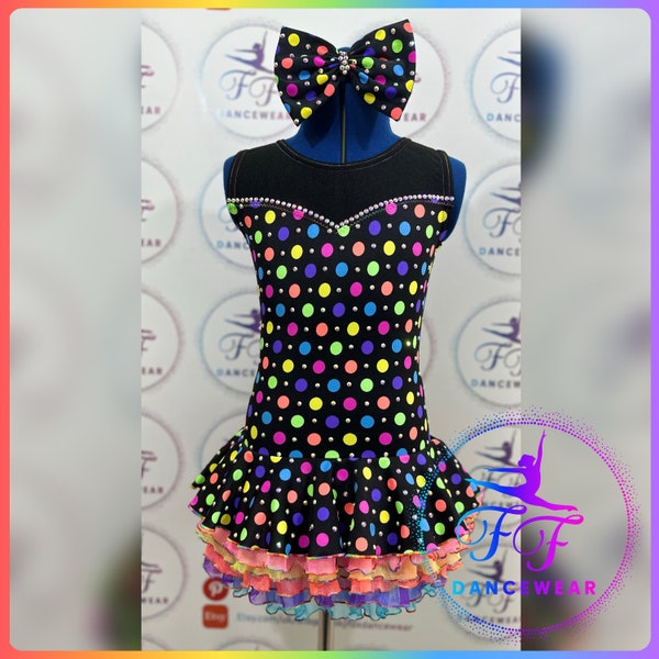 Neon Stoned Dance Costume Etsy