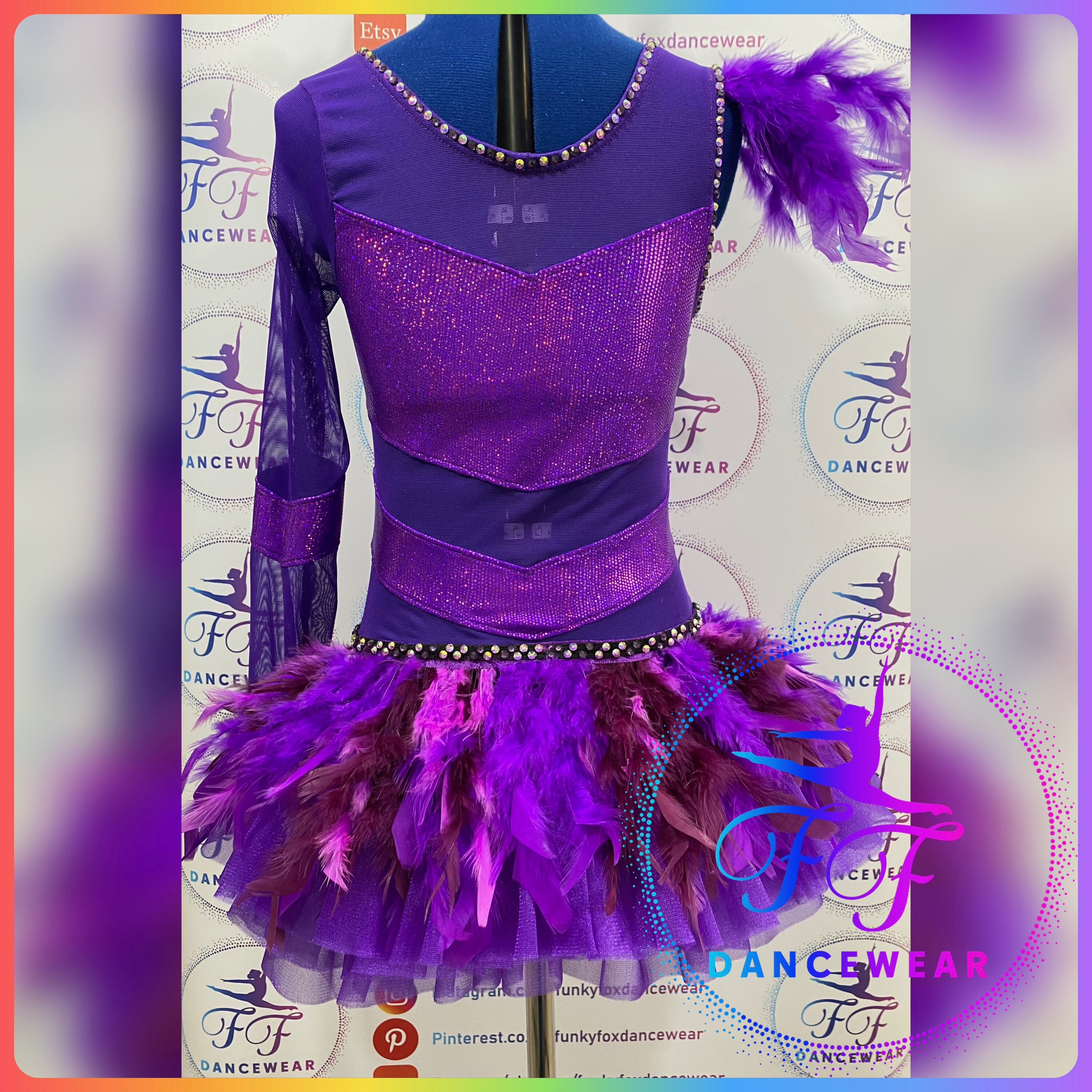 BRAND NEW BESPOKE Purple Crackle Holographic Modern / Tap / Jazz Dance