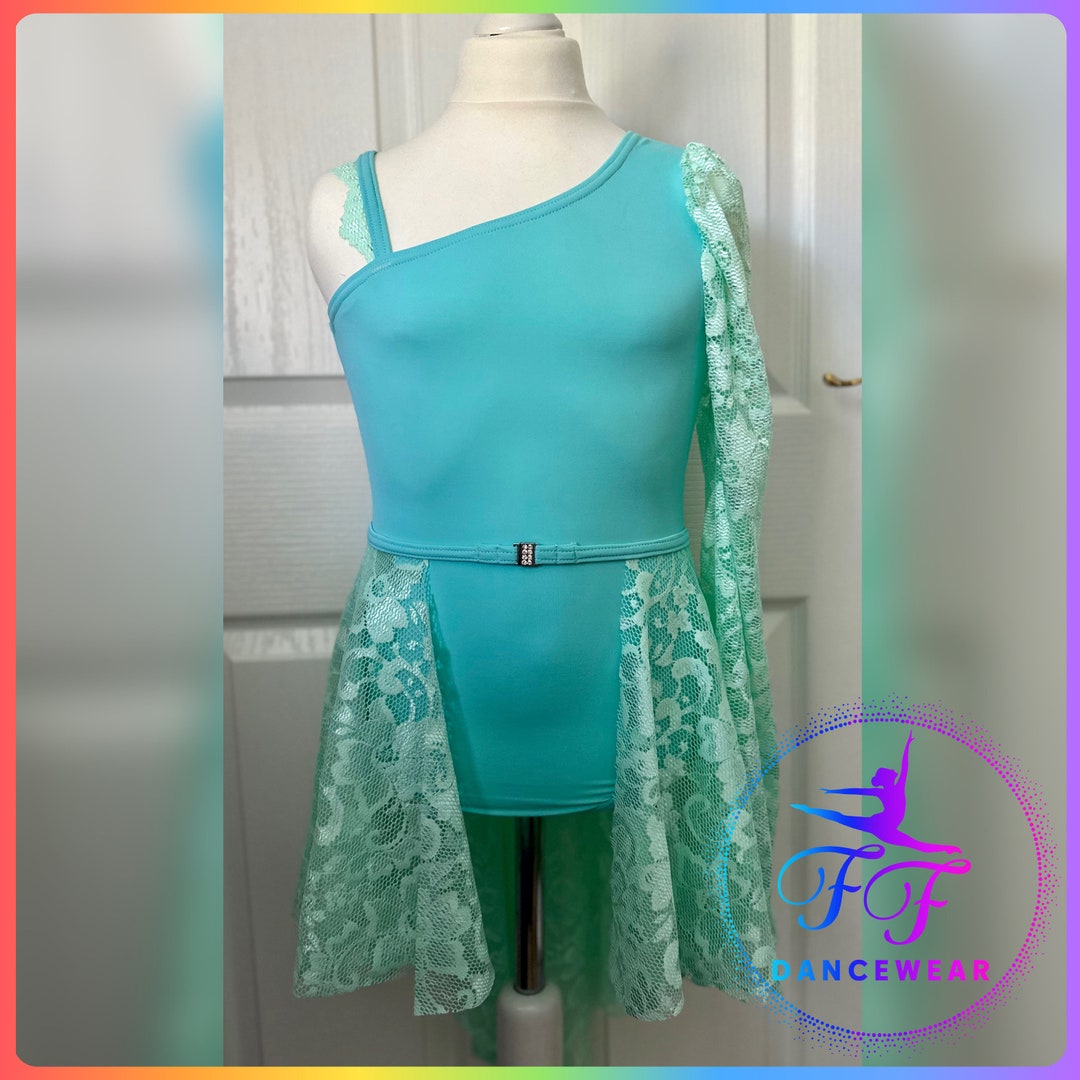 Mint Asymmetrical Leotard With Separate Open