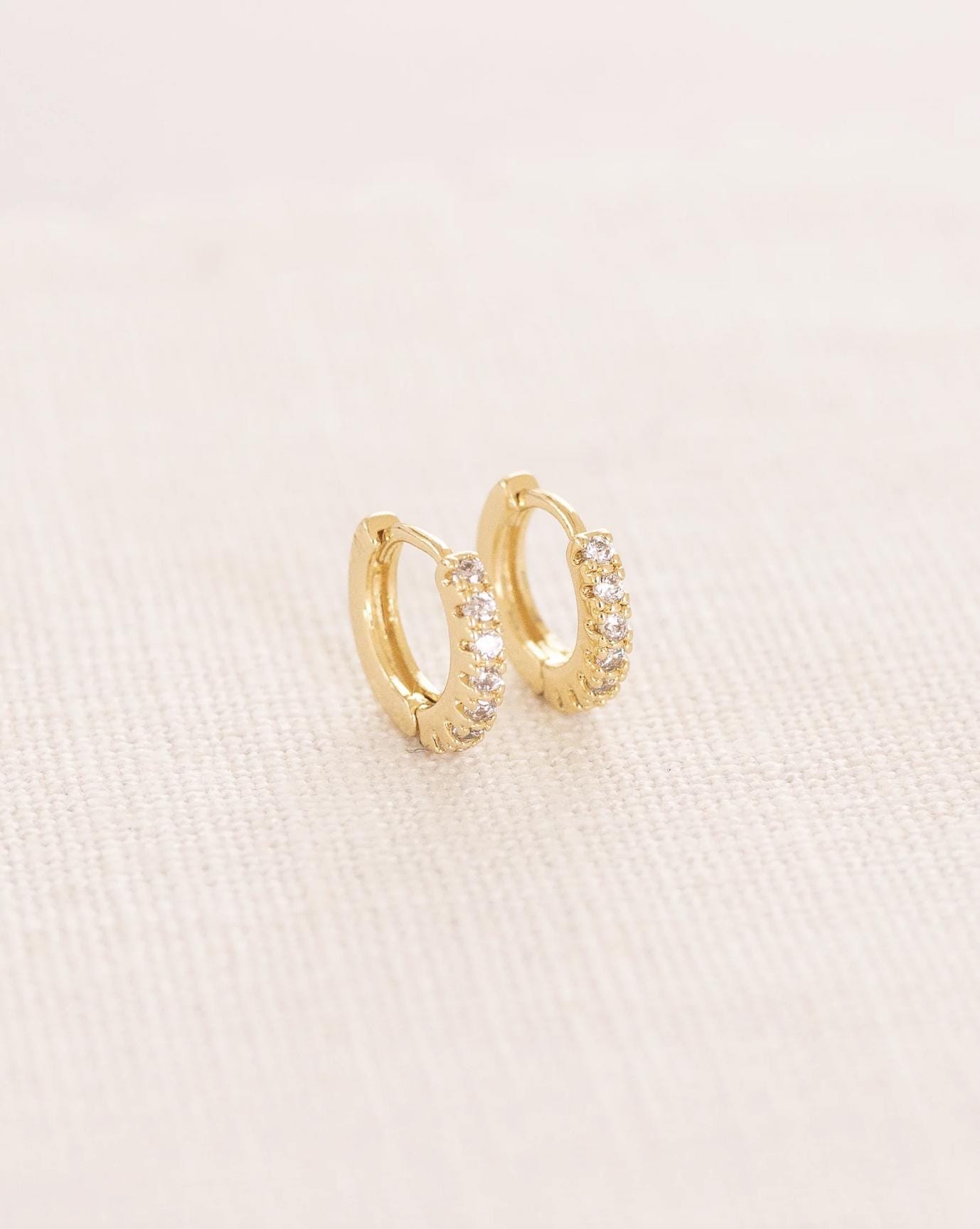 Mini Diamond Hoops - Etsy