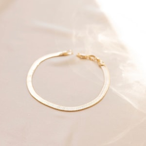 Herringbone bracelet, Herringbone bracelet 14k, Gold herringbone bracelet, Simple gold bracelet, Snake chain bracelet, Thin gold bracelet