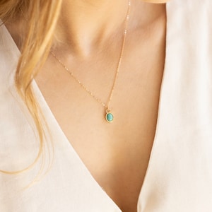 Turquoise necklace, Turquoise pendant necklace, Pendant necklace, Turquoise jewelry, Delicate necklace, Dainty necklace, Gift for her