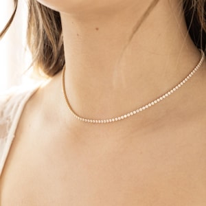 Tennis necklace, Dainty tennis necklace, Gold tennis necklace, Statement necklace, Diamond necklace, Dainty necklace, Everyday necklace
