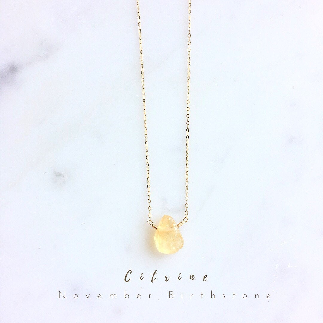 Citrine Necklace Raw Citrine Necklace 