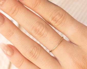 Simple stacking ring, Sparkly stacking ring, Simple ring, Dainty ring, Minimalist ring, Thin ring, Stackable ring, Delicate ring