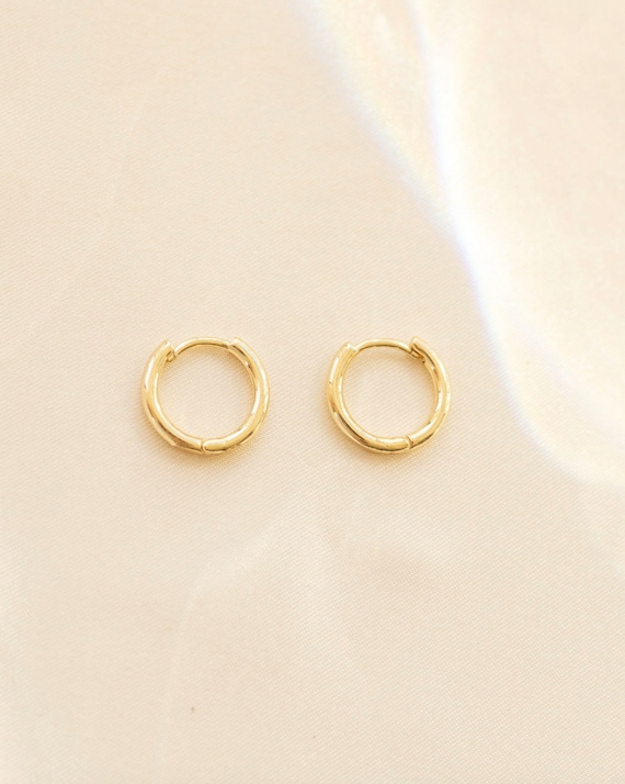 Small Hoop Earrings 11mm In 18ct White Gold - Foto 6