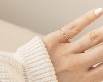 Minimalist Ring, Adjustable Ring, Mini Ring, Midi Ring, Gold Ring, CZ Stone Ring, Stacking Ring Stackable Ring, Classy Ring, Timeless Ring