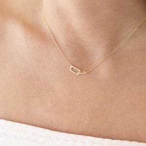 Interlocking Necklace for Women, Paperclip Necklace, Intertwined Necklace, Gift for Her, Wedding Jewelry, Minimalist Jewelry, Gold & Silver