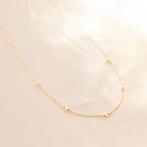 Tiny Pearl Necklace, Freshwater Pearl Necklace, Freshwater Pearl Choker, Dainty Pearl Choker, Delicate Pearl Necklace, Bridesmaid Gifts,