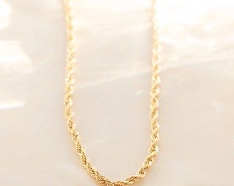 Gold rope chain necklace, Gold rope chain, Rope chain necklace, Twist chain necklace, Gold necklace, Chain necklace, Gold chain necklace