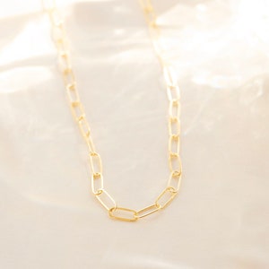 Paperclip necklace, Paperclip chain necklace, Gold link necklace, Gold everyday chain, Paperclip chain, Gold chain, Link chain necklace