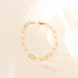 Paperclip bracelet, Gold Link Bracelet, Dainty Bracelet, Rectangle Paperclip Chain Bracelets, Gold Bracelets For Women, Stacking bracelet