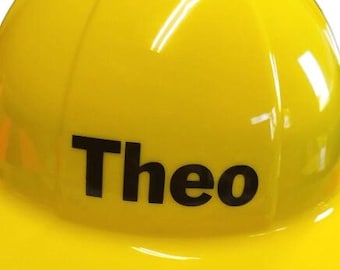 Bauarbeiterhelm mit Wunschnamen, Größenverstellbar, Rollenspiel, Bauarbeiter-Party, für Kinder