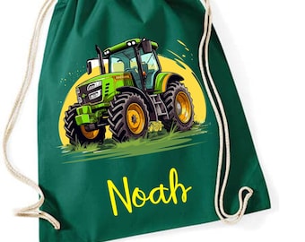 Tractor sporttas, voor school, kleuterschool, vrije tijd, cadeau voor kinderen, diverse kleuren en designs, gemaakt van katoen