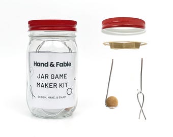 Jar Game Maker Kit with Mason Jar Lid, Mount, Wire, Ball, and online Maker Guide included