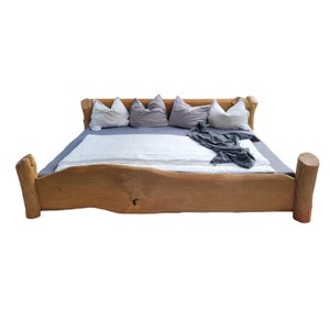 Letto familiare 270 x 200 cm realizzato con tronchi d&#39;albero realizzati individualmente I Fatto a mano in Germania I Bosco Boschivo®