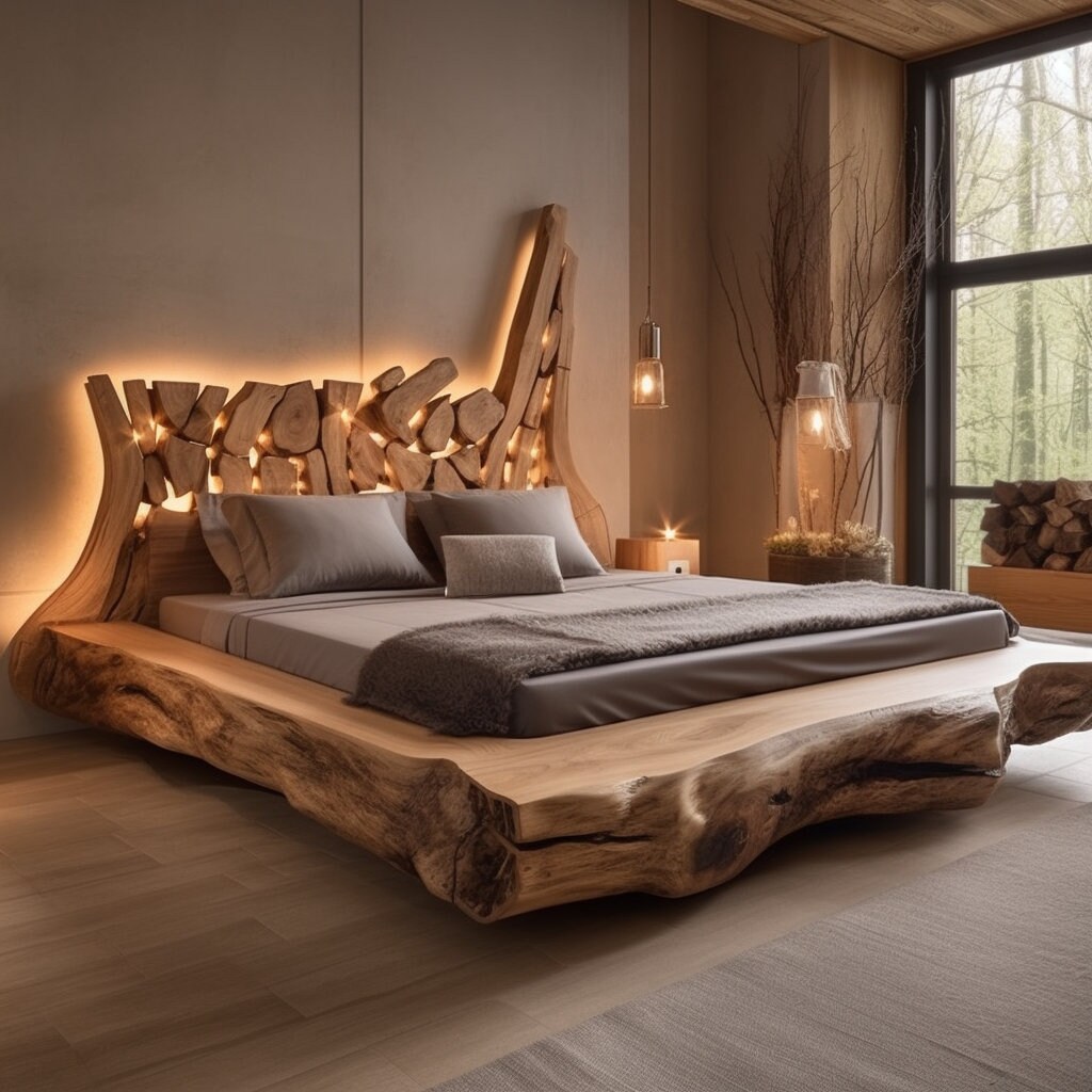 Marcos De Cama Hechos De Ramas Y Troncos Decoración Con Ramas