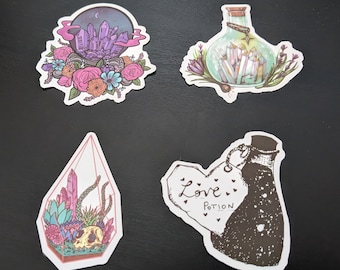 Crystals Magic Apothecary Jar Magick Love Potion Stickers Decals No Duplicates 2.5 inch