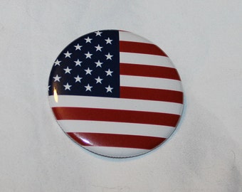 American Flag United States Stars and Stripes Magnet Pinback Button 2.25 inch