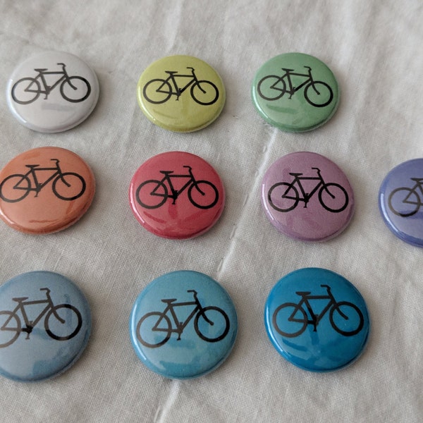 Bike Bikes Bicycle Cycle Cyclist Colorful Pinback Button or Flat Back Medallion 1 inch