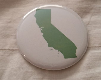 Green California Magnet Pinback Button 2.25 inch