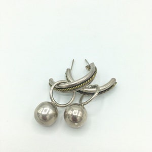 Unique Large Silver Big Statement Ball Drop Earrings Tested