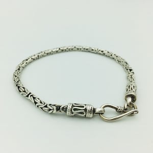 Vintage 925 Byzantine Chain Bracelet Hook Gift Beautiful Details
