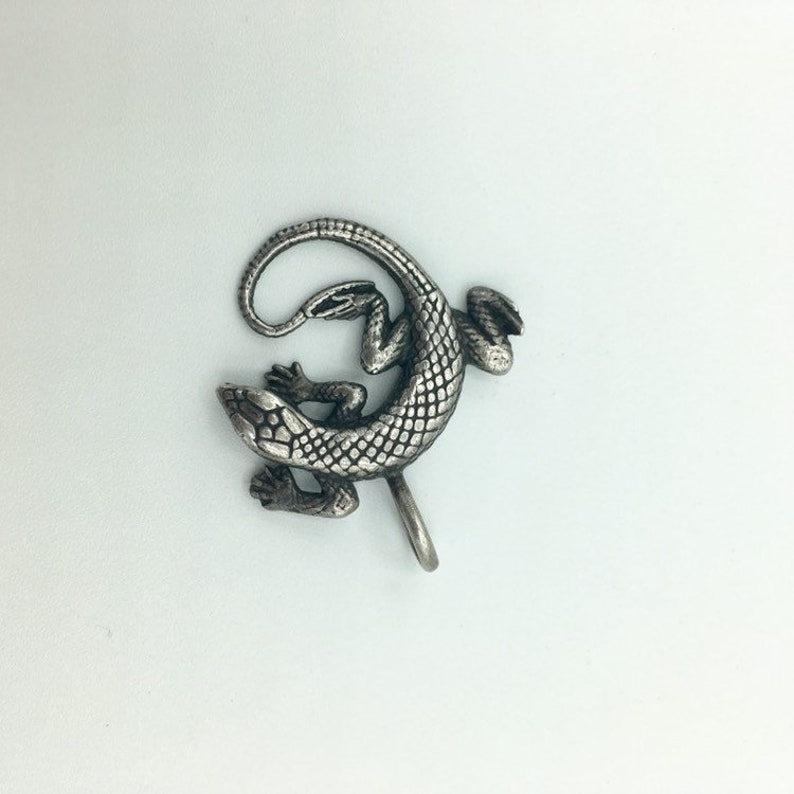 Sterling Silver Lizard Squamate Reptiles Necklace Pendant Etsy