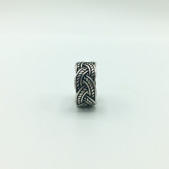 Silver Braided Band Rustic Cable Ring - image 5