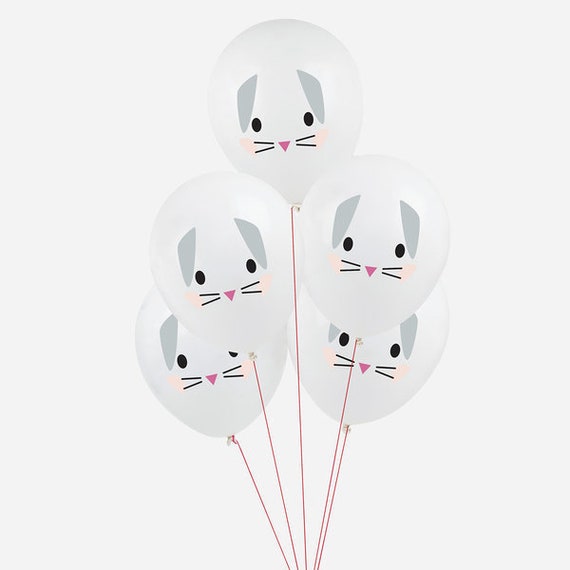 6 Bunny Rabbit Party Balloons Bunny Birthday Decoration Etsy