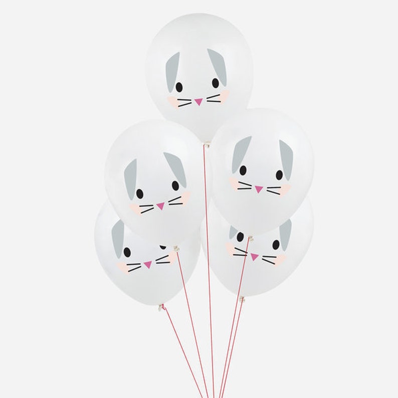 6 Bunny Rabbit Party Balloons Bunny Birthday Decoration Etsy
