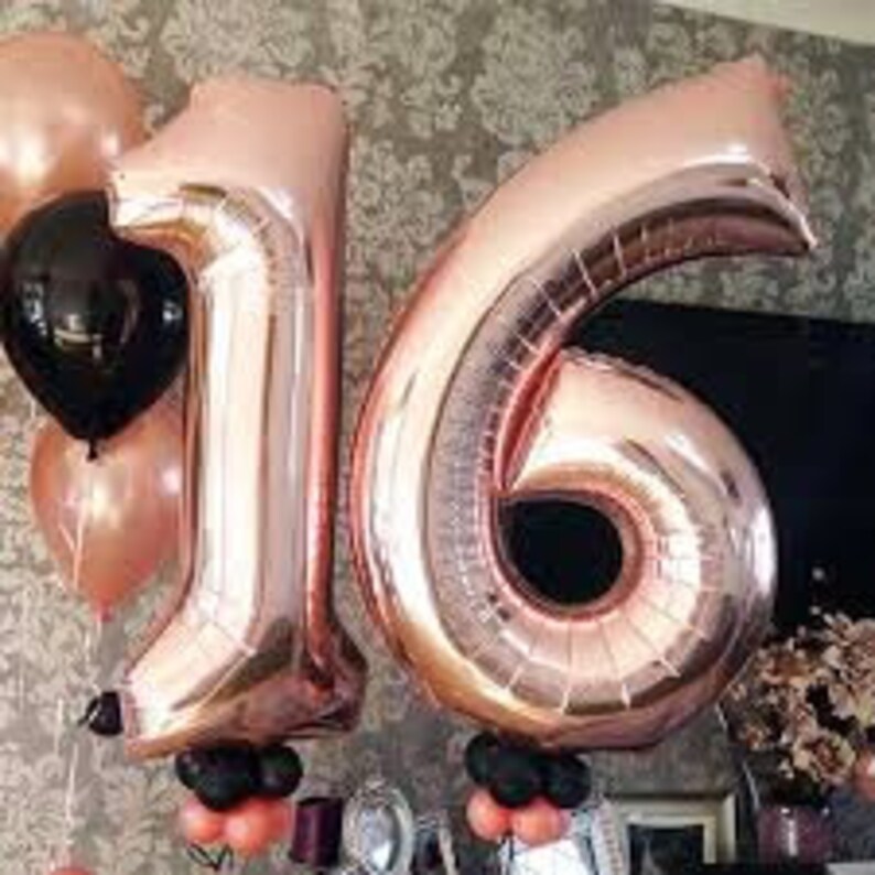 Birthday Balloons Customer Number Balloon 34 Giant Gold Number Foil Balloon Gold Party Decoration