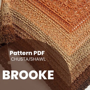 Pode incluir: Um padrão de xale de crochê em PDF para um projeto chamado "Brooke" Chusta/Shawl.