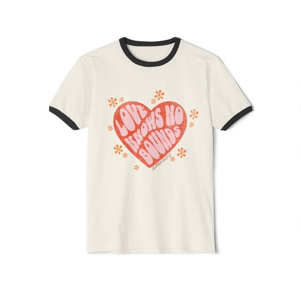 Love t shirt 70s summer shirt vintage graphic tee Cotton Ringer T-Shirt
