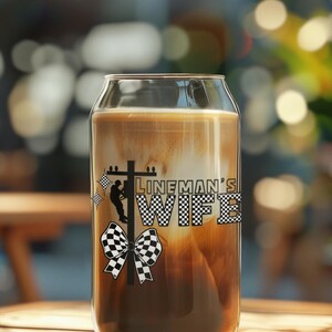 Iced coffee cups | coffee lover gift for wife linemans wife gift for lineman girlfriend gift lineman gifts for line man wife