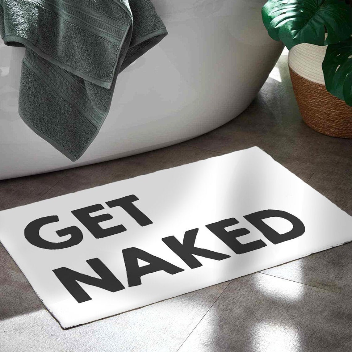 Get Naked Bath Mat Mat Bath Bath Decoration Bath Etsy