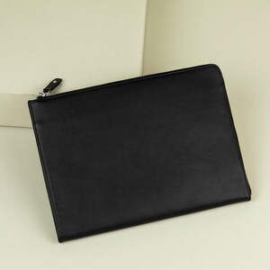 Leather Portfolio for Laptop with L Zip closure