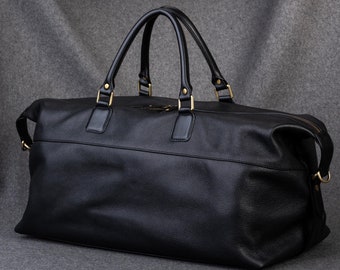 Leather Duffel Bag for Travel, Leather Weekender Bag, Overnight Bag