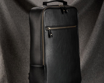 Leather Backpack Men Black